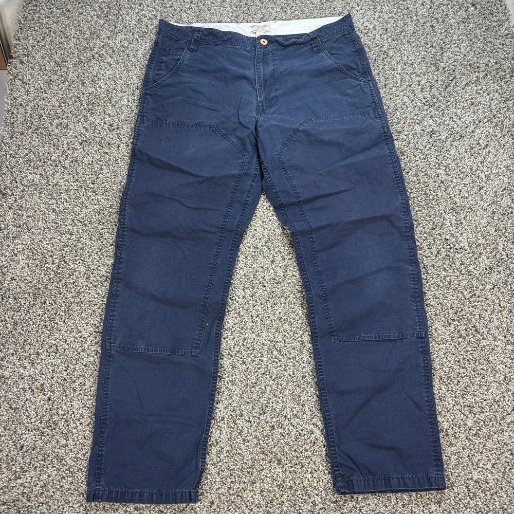 Wallace & Barnes Men's 34x32 Double Knee Workwear Pants Navy Blue Duck Canvas